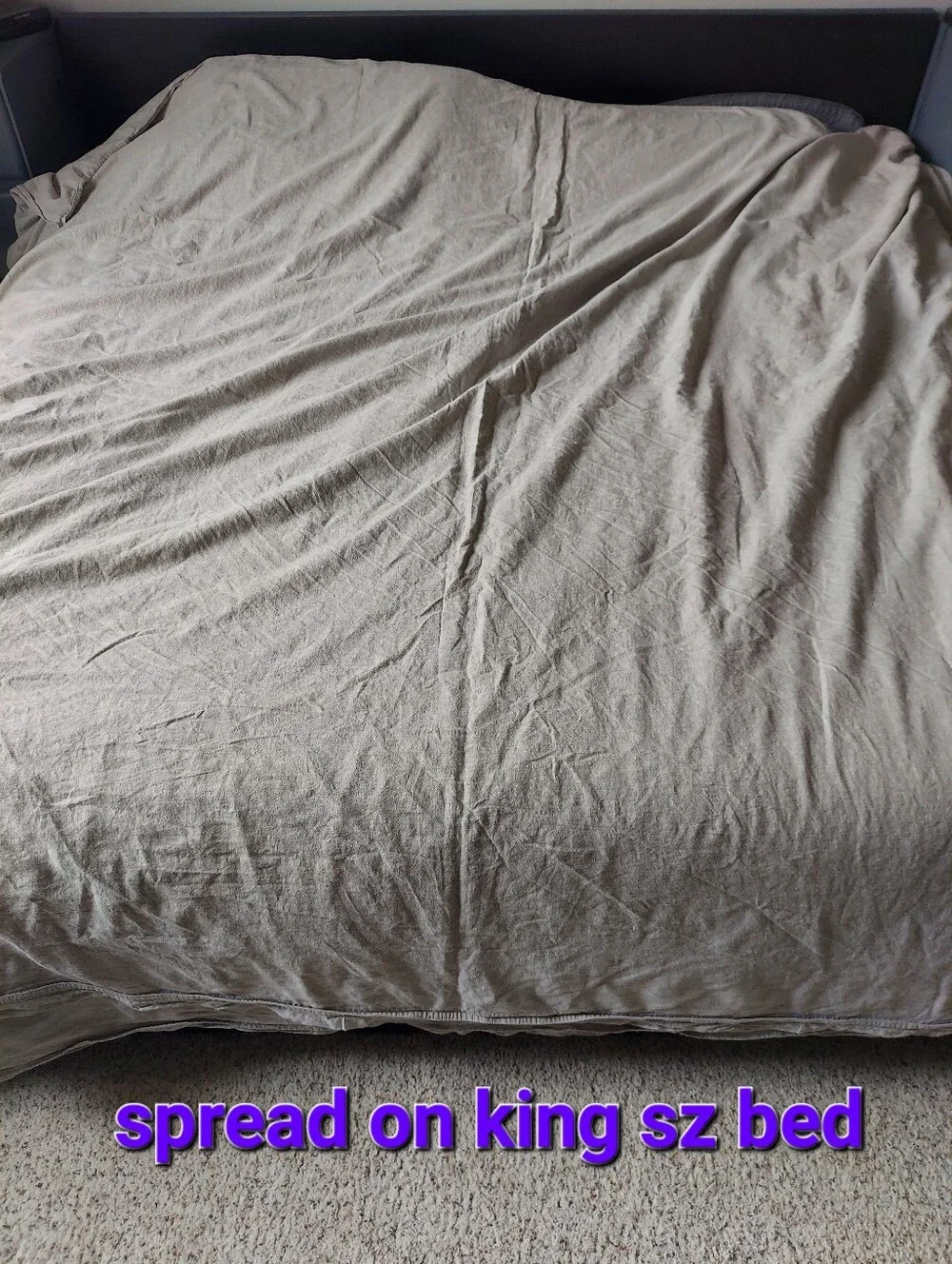 Kenneth Cole Linen Cotton Blend Beige Duvet Cover King Size Bed